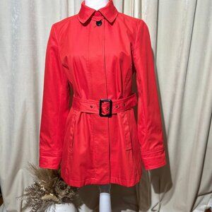 LUX230 Banana Republic Red Belted Cotton Trench Jacket – Lightweight Coat S -‎ M